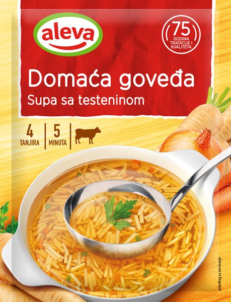 Domaća goveđa supa sa testeninom iz kesice